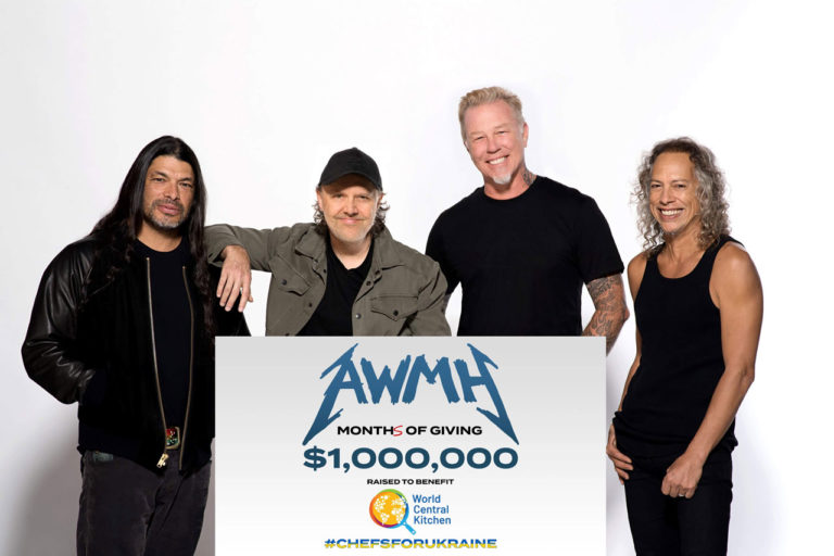 Metallica’s Charity AWMH Donates Over $1 Million Dollars for Ukraine with World Central Kitchen
