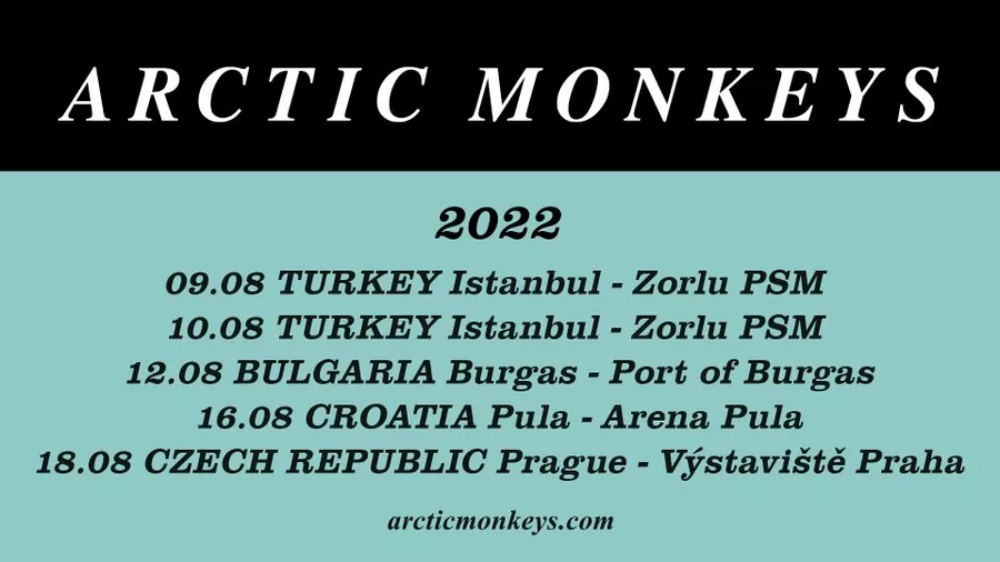 Arctic Monkeys 2022 and 2023 Tour Dates