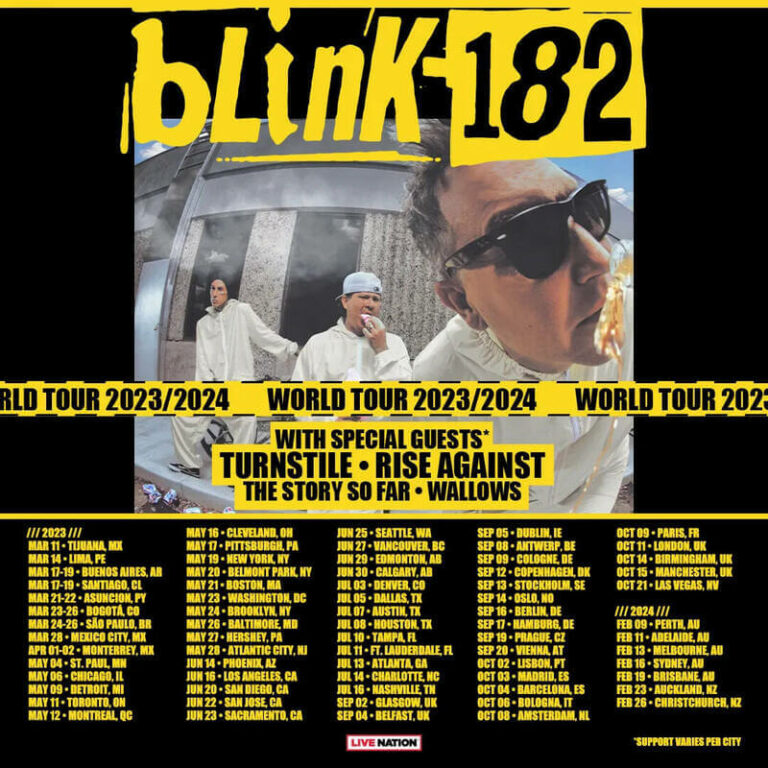 blink 182 world tour lineup