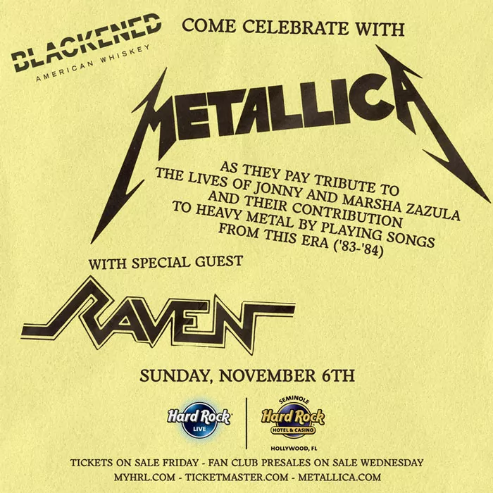 Metallica also had one event, and they shared the statement: 