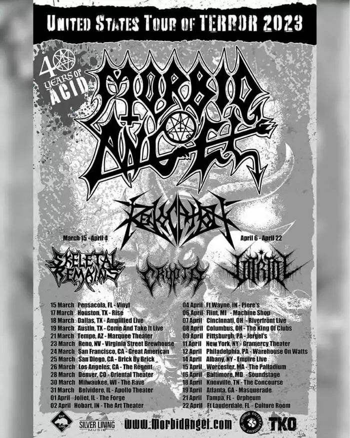 Morbid Angel 2023 United States Tour Dates: