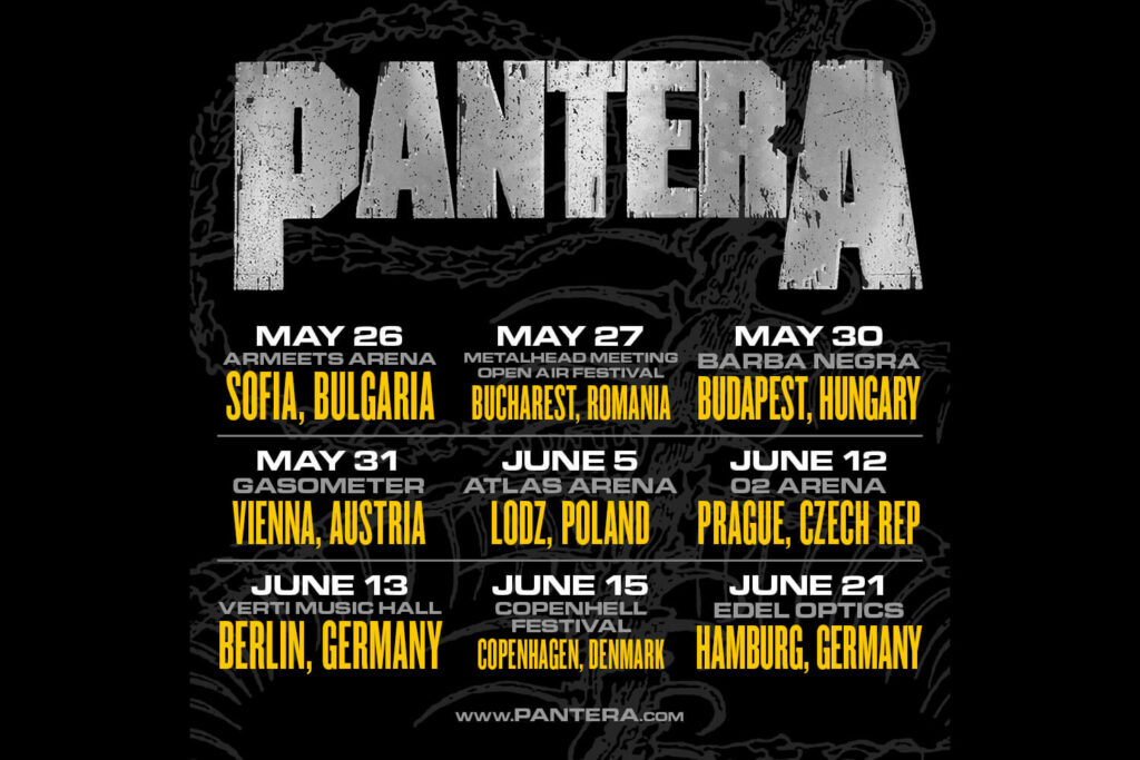 Pantera 2023 Tour Dates with Metallica and Lamb of God