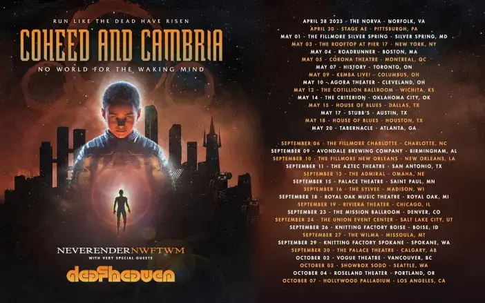 Coheed and Cambria and Deafheaven 2023 tour dates: