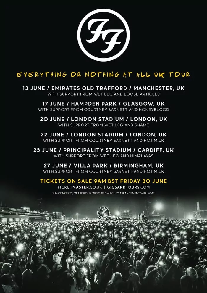 Here are the dates of the Foo Fighters UK tour for June 2024: