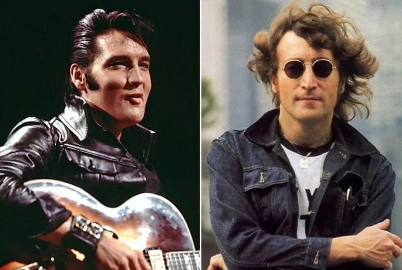 Elvis Presley and John Lennon 