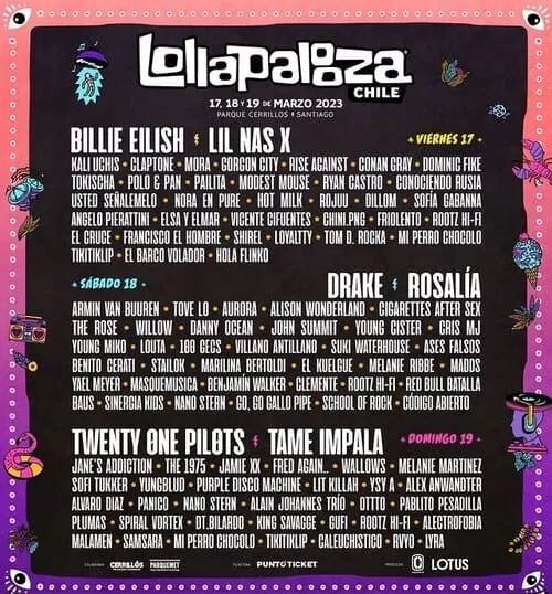 Lollapalooza (Chile), 2023